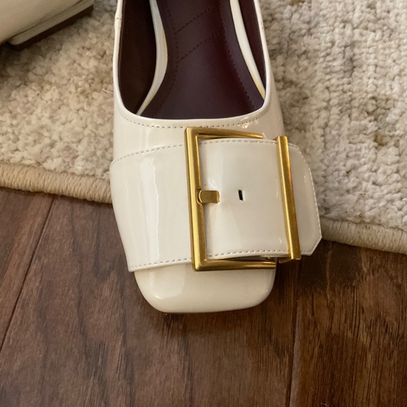 Franco Sarto cream slides slip on flats Tahlia shoes, size 7, square toe - Picture 8 of 10